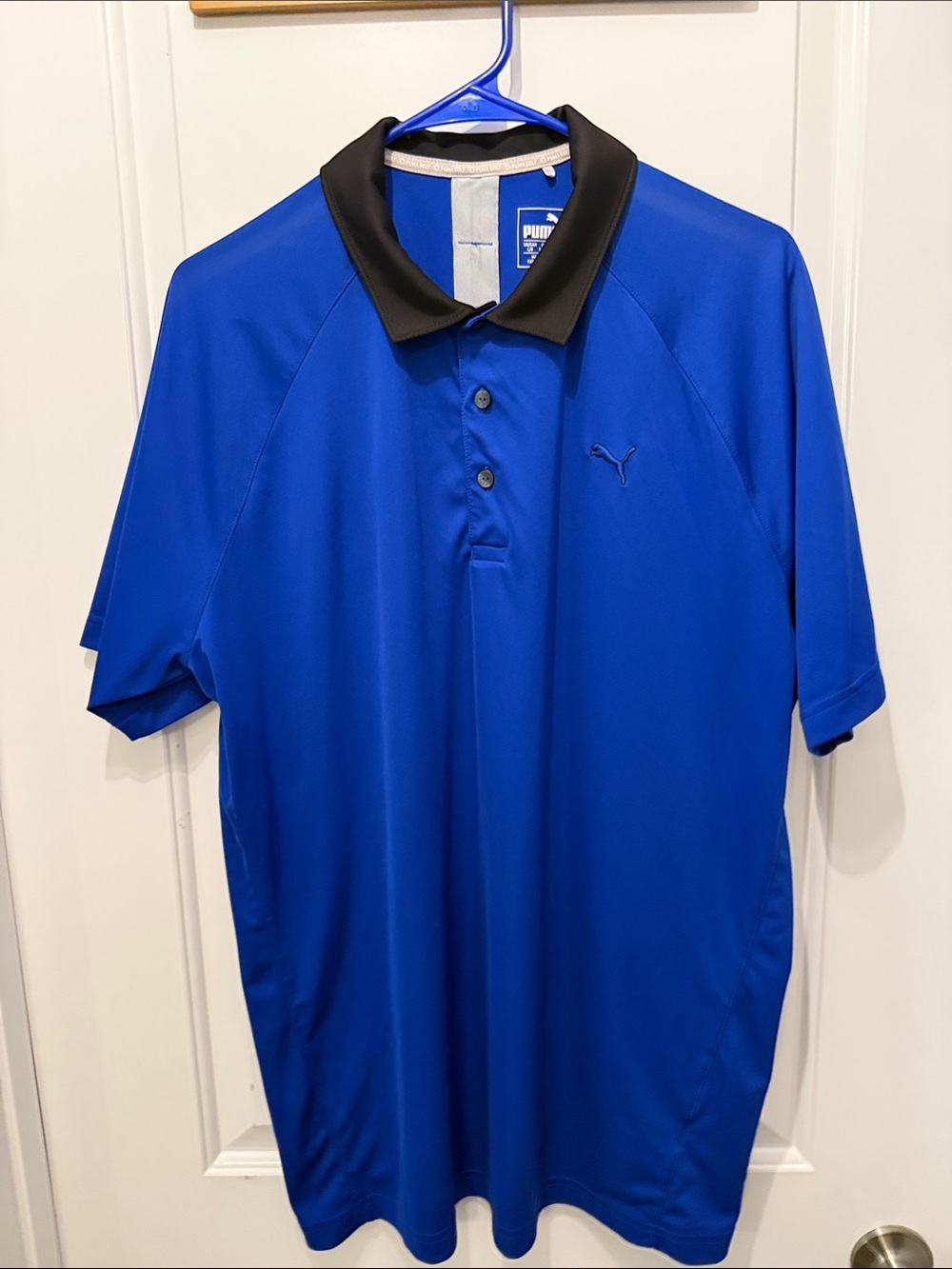 Puma Golf Blue Polo with Black Collar